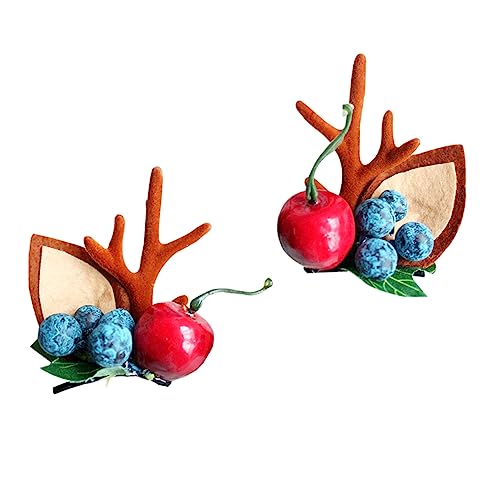 IWOWHERO 2st Weihnachtshaarspangen Haarnadeln Aus Rentierhorn Weihnachtsspangen Saisonale Haarspangen Weihnachtskopfschmuck Für Kinder Winterhaarspangen Fräulein Bilden Mädchen Bauch von IWOWHERO