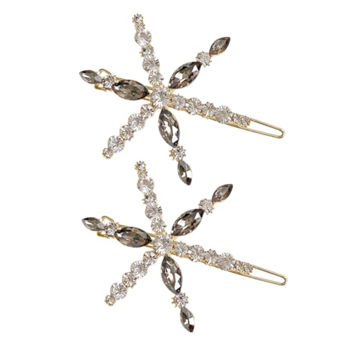 IWOWHERO 2st Weihnachtshaarspangen Bobby Pins Aus Legierung Für Hochzeiten Strass-schneeflocke-haarspange Schneeflocken-haarspangen Halloween-haarnadeln Haar Klammern Cosplay Clip Mädchen von IWOWHERO