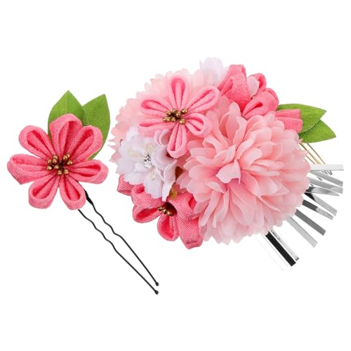 IWOWHERO Tiara Haarklammer 2st Yukata-haarschmuck Haarblumen Für Frauen Blumen Für Haarschmuck Blumenklammern Blumenspangen Für Frauen Blumenclip Haarspangen Blumen-n Zubehör Stoff von IWOWHERO