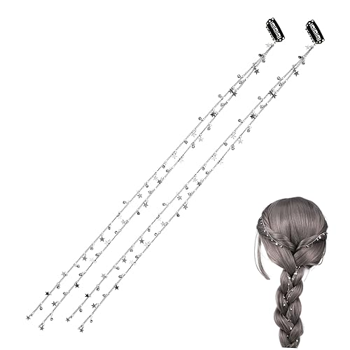 IWOWHERO 2stücke Stern-haarketten Mit Quaste Haarverlängerung Für Frauen Haarschmuck Aus Auffälliger -schmuck Einfach Tragbar Und Langlebig von IWOWHERO