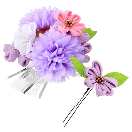 IWOWHERO 2stücke Blumenhaarspangen Für Frauen Haarblumen Aus Metall Und Floral Headwear Blumenhaarschmuck Strand Kopfschmuck Blume Haar Zubehör von IWOWHERO
