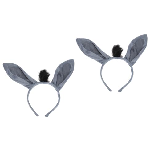 IWOWHERO 2stücke Kostüm Haarreif Mit Donkey Ohren Süßes Tier-stirnband Für Damen Lustiges Accessoire Für Partys Karneval Und Cosplay Veranstaltungen von IWOWHERO