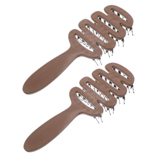 IWOWHERO 2stücke Reise-haarbürste Mit Wildschweinborsten Für Männer Und Frauen Kamm Zum Glätten Entwirren Und Massieren Volumen-boost Sanftes Material Geripptes Design Tragbar Für von IWOWHERO