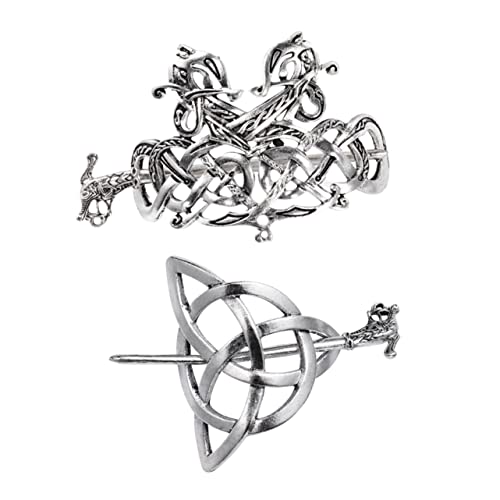 IWOWHERO 2stücke Retro Metall Haarspange Viking Haarschmuck Für Frauen Langlebige Haarklammer Aus Legierung Schick Für Parties Hochzeiten Und Alltag von IWOWHERO