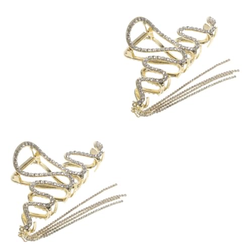 IWOWHERO 2stücke Schlangen-haarspange Mit Strass Und Quaste Elegante Haarklammer Für Dickes Haar Für Hochzeiten Partys Und Alltag Für Frauen von IWOWHERO