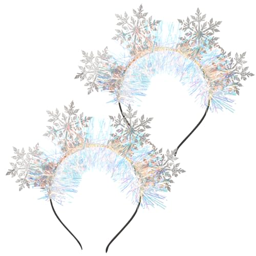 IWOWHERO 2stücke Weihnachts Schneeflocken Haarreifen Festliches Haarschmuck Party Und Feiertage Haaraccessoires Für Weihnachtsfeiern Und Festliche Anlässe von IWOWHERO
