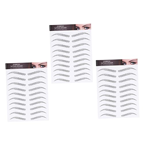 IWOWHERO 3 Blätter Wasserfeste Imitation Augenbrauen Aufkleber für Natürlich Volle Form Wiederverwendbar Schnell Anzubringen Microblading Effekt Frei von Profi Makeup Geeignet von IWOWHERO