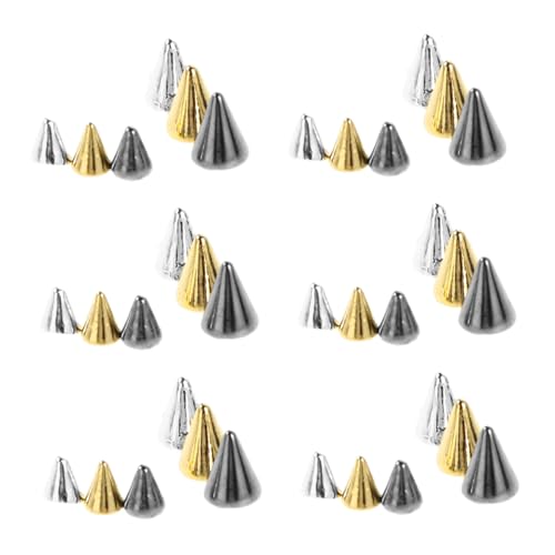 IWOWHERO 3 Boxen Punk Nail Art Charms Metall Nieten Flatback Kegelspitzen Langlebig für DIY Maniküre Vintage Schmuck Zubehör für Frauen und Salon von IWOWHERO