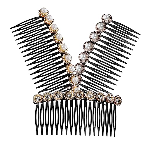 IWOWHERO 3 Stk Gebrochene Haarnadel am Hinterkopf einer Frau haarklammer set haarspangen set Haarschmuck für Frauen Perlenhaarkamm für Damen Haarschmuck für Damen Haarkamm aus Kristall von IWOWHERO