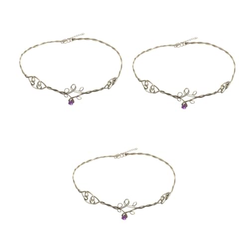 IWOWHERO 3 Stk Haarreifen Kopfbedeckung Boho-Haargummis Flash-Kostüm Mädchenschmuck Schmuck für Mädchen Boho-Kleidung party haarreif Party-Haarband haarschmuck Kopfreifen Kopf aus Metall von IWOWHERO
