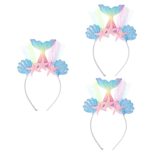 IWOWHERO 3 Stk Meerjungfrau Stirnband Mädchen Stirnbänder Mädchen Stirnband Meerjungfrau Haarband Party Liefert Haarband Party-stirnband- Kranz Hochzeit Kopfschmuck Leder von IWOWHERO