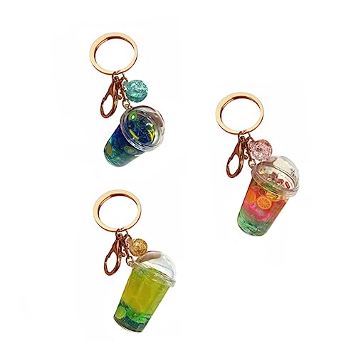 IWOWHERO Einzigartiger Schlüsselanhänger in Eisbecherform 3-teilig Acryl-schlüsselring Dekorativ Für Auto Tasche Zuhause Zufälliger Stil von IWOWHERO