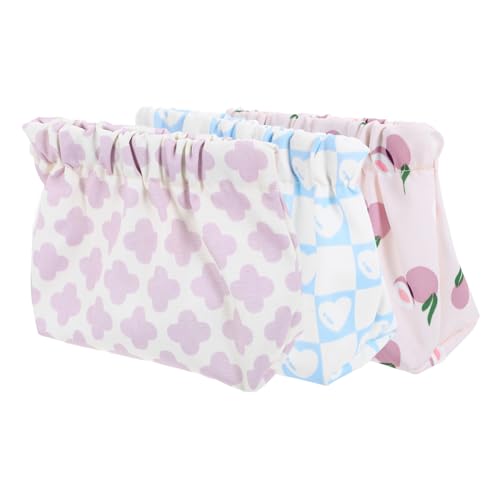 IWOWHERO 3stücke Damen Kosmetiktasche Teilig Tragbare Make-up Organizer Für Lippenstift Schlüssel Stylische Kulturtaschen Aus Strapazierfähigem Klein Und Leicht Für Unterwegs Lösung von IWOWHERO