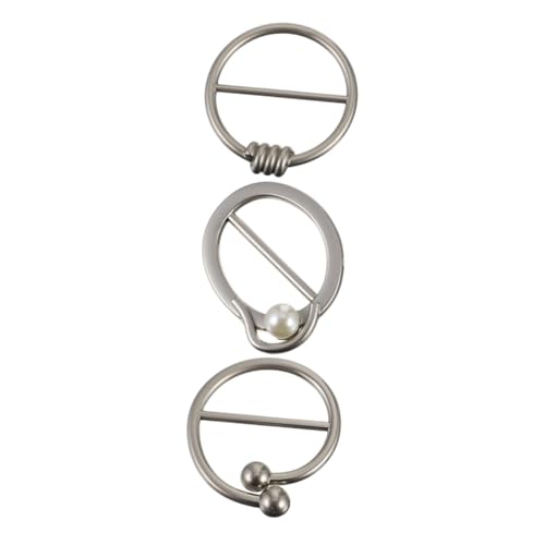 IWOWHERO 3 Stück Metall Schalring Clips Langlebige T Shirt Clip Verschlüsse aus Hochwertiger Legierung Verstellbare Runde Ringe für Damen Schals T Shirts und Kleidung Modische von IWOWHERO