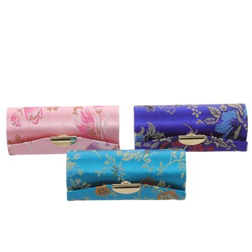 IWOWHERO 3stücke Lippenstiftetuis Tragbar Geldbörse Lippenstiftbehälter Kosmetikhalter Für Damen Teenager Mädchen Knopfverschluss Reisen Camping von IWOWHERO