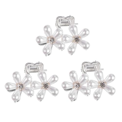 IWOWHERO 3stücke Perlen Haarspangen Aus Legierung Haarschmuck Für Mädchen Haarnadel Mit Blumenform Haaraccessoires Für Hochzeit Party Und Fotografie von IWOWHERO