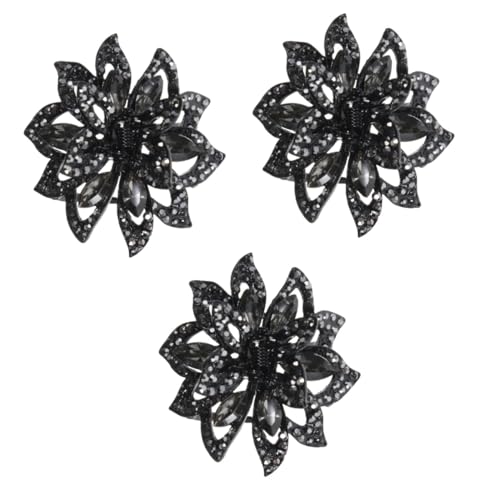 IWOWHERO 3stücke Rhinestone Blüten-haarklammer Für Damen Dekorativer Haarclip Für Dickes Und Feines Haar Zum Fixieren Beim Make-up Kochen Oder Sport von IWOWHERO