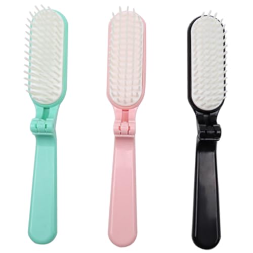 IWOWHERO 3 Stück Teiliges Faltbares Haarbürsten Kompakte Tragbare Reise Haarbürsten mit Weichen Zähnen Entwirrend Schonend für Haartypen für Damen und Herren Unterwegs von IWOWHERO