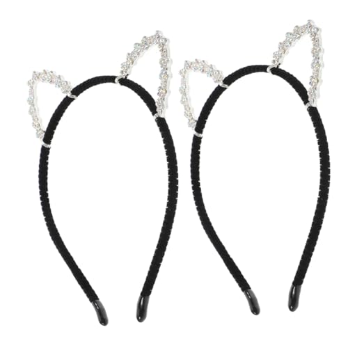 IWOWHERO 3 Stück Teiliges Katzenohren Stirnband mit Funkelnden Strasssteinen Leichtes Komfortables Kopfschmuck Mädchen und Frauen Vielseitiges Accessoire für Partys Halloween Cosplay und von IWOWHERO