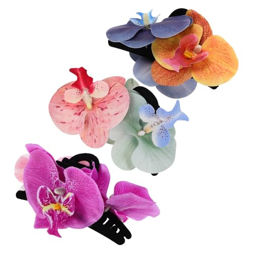 IWOWHERO 3 Stück Teiliges Orchideen-haarclip Rutschfesten Blumenklauen Tropischer Boho-design Sicherer Halt für Damen für Strandfrisuren und Sommerurlaub Accessoires von IWOWHERO