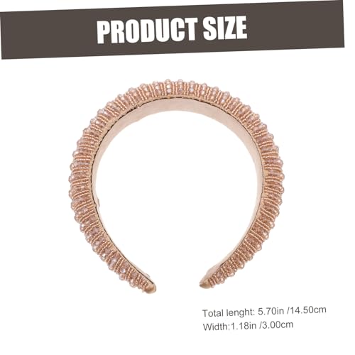 IWOWHERO 3 Stück Teiliges Strassbesetztes Haarband Damen und Mädchen Weiches Bequemes Schwamm haarreif in Rot Khaki und Bunt Eleganter Haarschmuck für Party Alltag und Besondere Anlässe von IWOWHERO