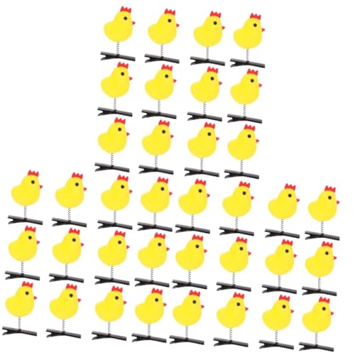 IWOWHERO 36 Stk Kleine Gelbe Hühnerhaarnadel Große Haarspange Lockenwickler Mit Clips Niedliche Haaraccessoires Flache Haarspangen Zum Stylen Küken Chik Frauen Pinzette Gießen Yellow Metall von IWOWHERO