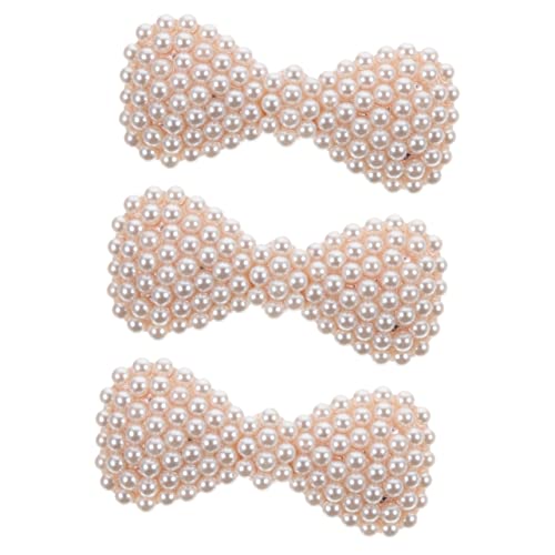 IWOWHERO 3stücke Haarklammer Mit Perlen Und Schleifen-design Modisches Haaraccessoire Für Und Mädchen Für Hochzeiten Partys Und Alltag Vielseitig Einsetzbar von IWOWHERO