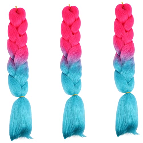 IWOWHERO Heller Farbverlauf Großer Zopf 3-teilig Falsche Zöpfe Kopfbedeckung Haar-accessoires-set Für Frauen Und Mädchen IWOWHERO Heller Farbverlauf Großer Zopf 3-teilig Falsche Zöpfe Kopfbedeckung Haar-accessoires-set Für Frauen Und Mädchen von IWOWHERO