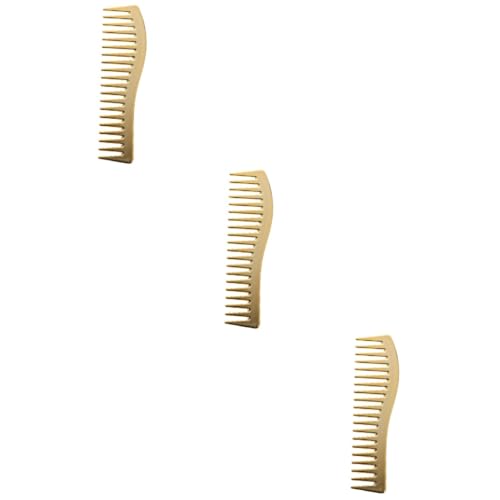 IWOWHERO 3St öliger Haarkamm Schwanzkamm Feiner Zahnkamm Föhnbürste Kämme Barbier Herren one brush haarbürste hairbrush perücken Friseurkamm für den Friseursalon Friseur Haarkamm Abs Golden von IWOWHERO