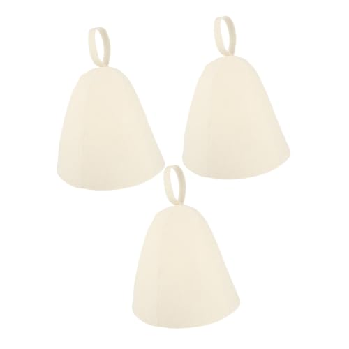 IWOWHERO 3Stücke Flexibler Sauna Hut aus Hochwertigem Filz Wiederverwendbare Bad Hüte für Damen und Herren Kopf für Sauna und Wellness von IWOWHERO