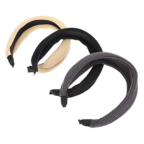 IWOWHERO 3stücke Stirnband Vintage Winter Kopfbedeckung Schlichtes Haarband Dekor Mädchen Haarfixierwerkzeug von IWOWHERO
