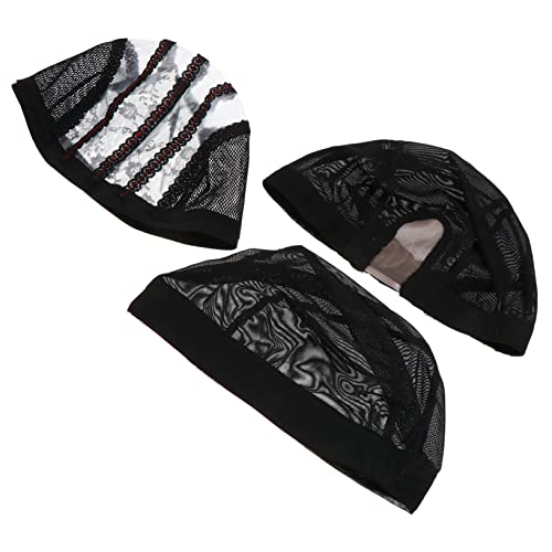 IWOWHERO 3stücke Teiliges Förmiges Haarnetz Für Damen Und Herren Elastisches Netz Atmungsaktives Material Für Perücken Und Haarstyling Bequem Und Dehnbar Für Kopfgrößen Geeignet von IWOWHERO