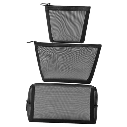 IWOWHERO Kulturbeutel-Set Aus Netzstoff in 3 Größen Reisekosmetiktasche Mit Reißverschluss Make-up-Tasche Für Damen Zur Einfachen Organisation von IWOWHERO