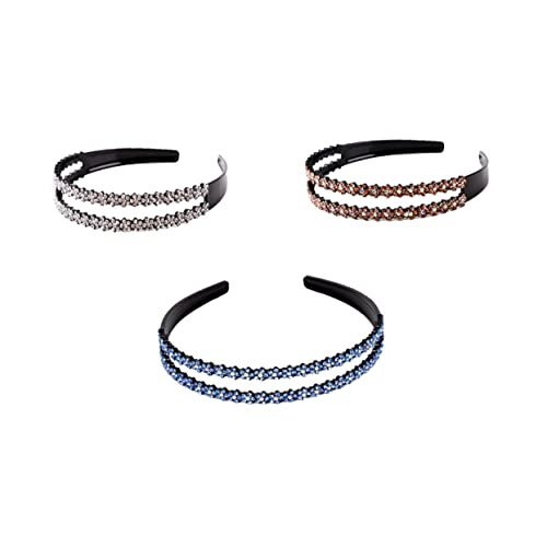 IWOWHERO 3stücke Teiliges Rutschfeste Rhinestone Blüten-haarbänder Für Damen Elegante Haarschmuck Für Partys Cosplay Hochzeiten Und Täglichen Gebrauch von IWOWHERO