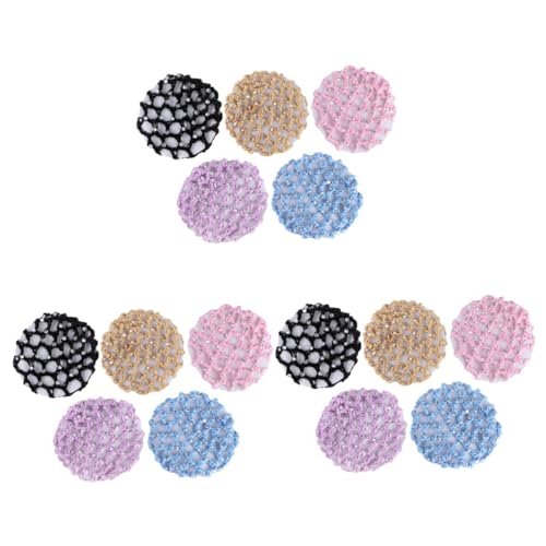 IWOWHERO 3er-sets Handgefertigt Gehäkelt Elastisches Haarnetz Für Damen Schwarz Mais Für Tanzpartys Sport 5 Stück * 3 von IWOWHERO