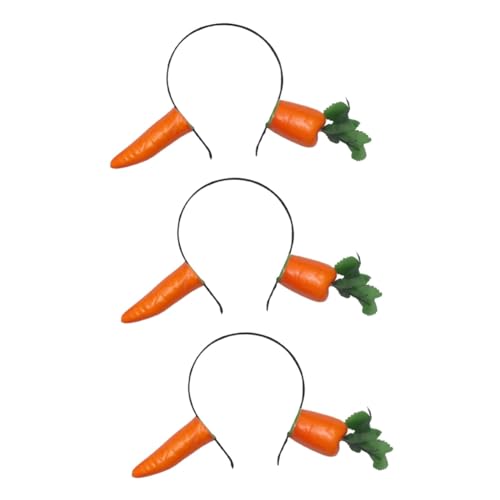 IWOWHERO Lustiger Haarschmuck 3st Karotte Stirnband Frau Stirnband Karotten- Haarreifen Cosplay Haarschmuck Erwachsenes Haar Requisiten Für Partyposen Haar Parodie Haarschmuck Für Kinder von IWOWHERO