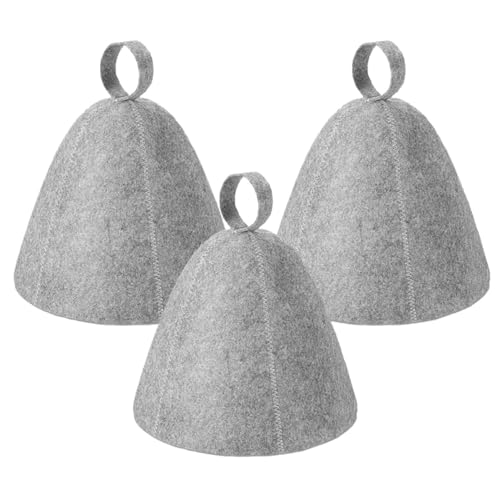 IWOWHERO 3stücke Filz Saunakappe Für Damen Und Herren Wiederverwendbares Saunazubehör Saugfähiger Badehaushut Leicht Und Bequem Für Spa Und Badezimmer von IWOWHERO