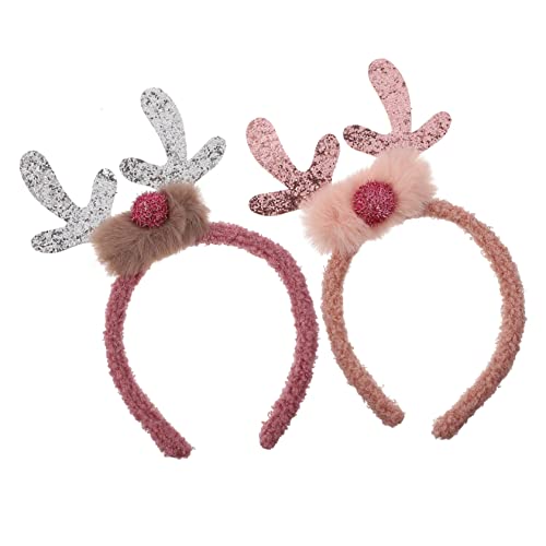 IWOWHERO 3st Weihnachts-plüsch-tiara Weihnachtsstirnband Für Kinder Elchgeweih Stirnband Weihnachtsstrumpffüller Weihnachtliche Kopfbedeckungen Urlaubsparty-stirnband Violett Geschenk Haar von IWOWHERO