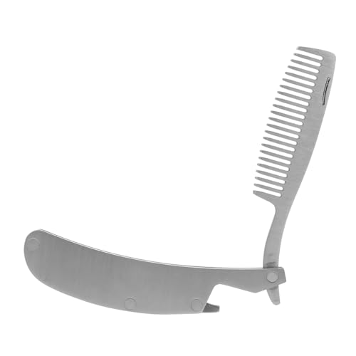 IWOWHERO 3stücke Faltbarer Edelstahl Haarkamm Für Männer Tragbarer Bartkamm Zur Pflege Styling Anti-statisch Leicht Langlebig Für Reisen Friseure von IWOWHERO