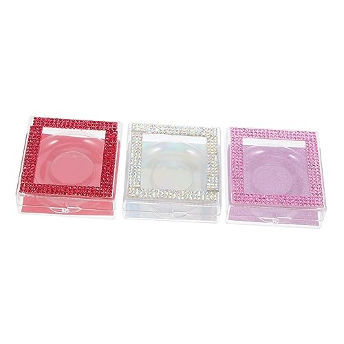 IWOWHERO 3stücke Wimpern Aufbewahrungsboxen Mit Deckel Bunte Eyelash Organizer Für Falsche Wimpern Geeignet Für Reise Und Alltag Rot Farbverlauf von IWOWHERO