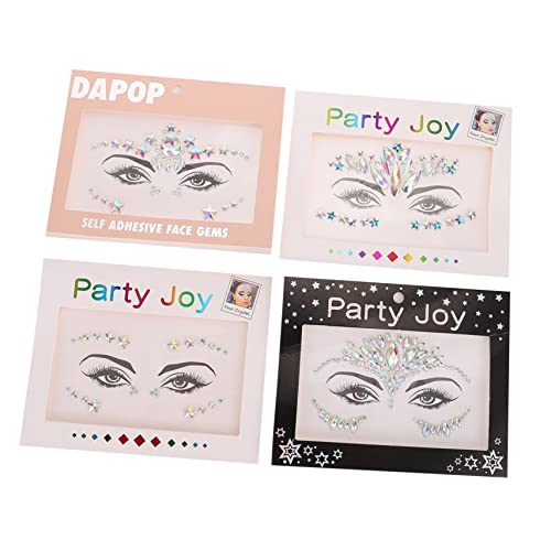 IWOWHERO 4blätter Gesicht Juwelen Gesicht Edelsteine Aufkleber Make up Strass Aufkleber Augenbrauen Edelstein Für Festival Party Halloween Cosplay von IWOWHERO