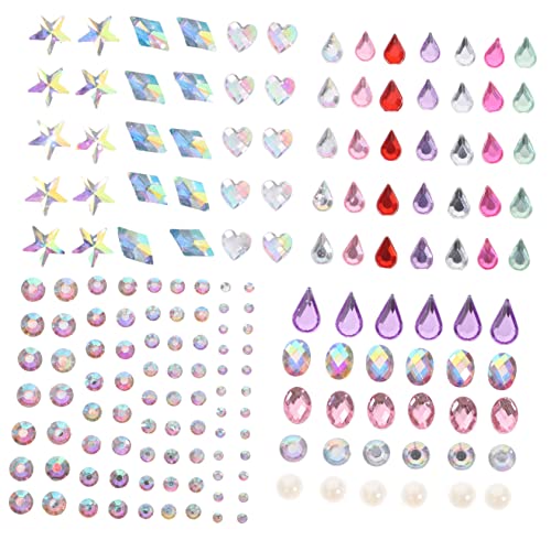 IWOWHERO 4 Blätter Tränen der Augen Aufkleber gebohrter Perle Augenbrauen Aufkleber hallowen masks make up zubehör Augenjuwelen Gesichtsdiamanten für Make-up Gesicht Diamanten Harz von IWOWHERO