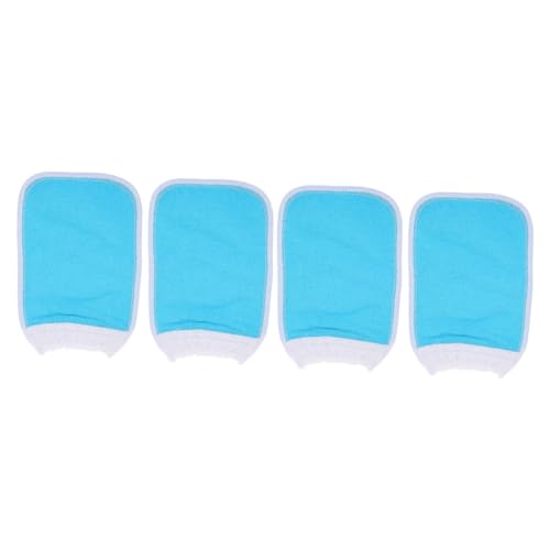 IWOWHERO 4 Stück Badehandschuhe Handtücher Schrubben Peeling-handschuhe Peeling-peelinghandschuh Gesichtsschwämme Handschuhe Für Körperwäscher Reinigungstücher Spa Blue Pflanzenfasern von IWOWHERO