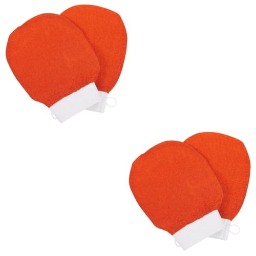 IWOWHERO 4 Stück Badehandschuhe Peelinghandschuh Nützliche Handschuhe Reinigung Bad Duschhandschuhe Handschuh Badeschwamm Peeling Duschhandschuhe Tragbares Handtuch von IWOWHERO