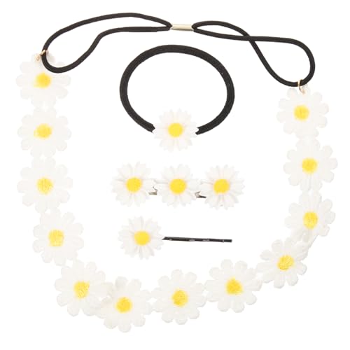 IWOWHERO 4stücke Teiliges Set Mit -blumenkranz Blumen-haarband -haarspangen Und Blumen-haargummi Als Accessoires Für Damen von IWOWHERO