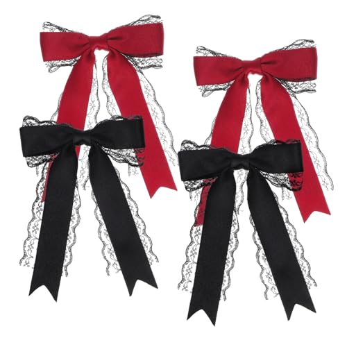 IWOWHERO 4 Stück Haarschleifenclips Aus Spitze Für Mädchen Lolita Haar Accessoires Krokodilklemmen Stilvolles Design Vielseitig Einsetzbar Süße Haarspangen Für Jede Gelegenheit von IWOWHERO