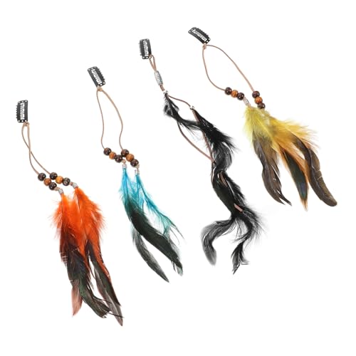 IWOWHERO Stirnband-Set im Boho-Stil: 4 handgefertigte Haarspangen mit Quasten für Frauen -Kopfbedeckung -Accessoires von IWOWHERO