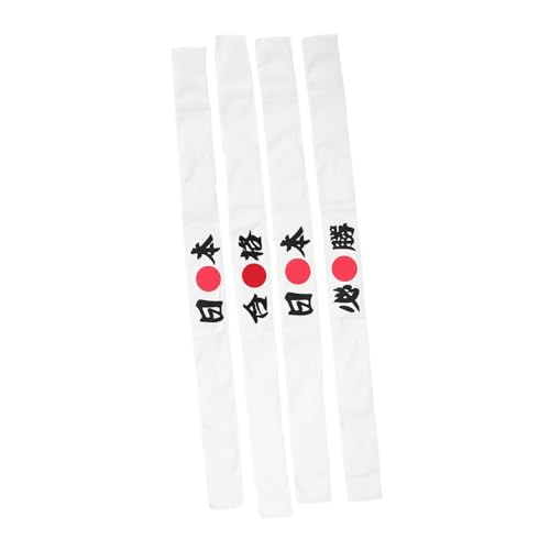 IWOWHERO 4stücke Japanisches Stirnband Zum Binden Hachimaki-schweißband Für Sport Kochen Karate Samurai-kopftuch Waschbar Langlebig Multifunktions-accessoire Für Gemeinschaft Und von IWOWHERO