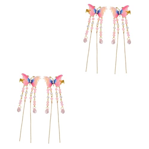 IWOWHERO 4stücke Schmetterlings-haarspangen Mit Quasten Haaraccessoires Für Mädchen Rutschfeste Haarklammern Für Dickes Und Dünnes Haar Für Partys Und Alltagsgebrauch von IWOWHERO