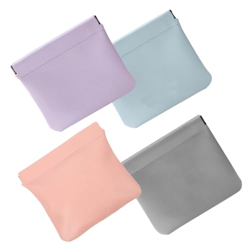 IWOWHERO 4stücke Kleine Make-up-Tasche Für Damen Tragbare Kosmetiktasche Mit Selbstschließendem Design Pu-Material Für Reisen Und Alltag von IWOWHERO